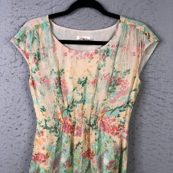 Sundance Dress Womens 4 Multicolor Silk Floral Cap Sleeve Lined Pastel Midi - Picture 7 of 16